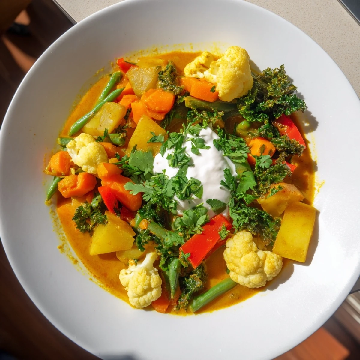 Flavorful Waste-Free Vegetarian Curry simmering in a pot, ready to be served hot with fluffy rice.