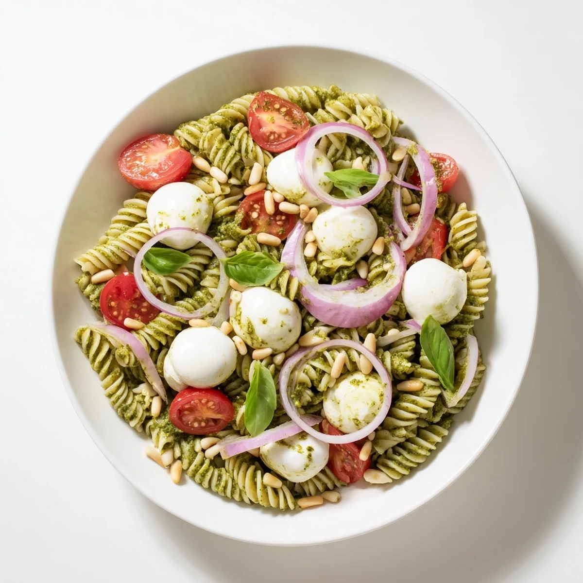 Cold Pasta Salad Pesto Mozzarella