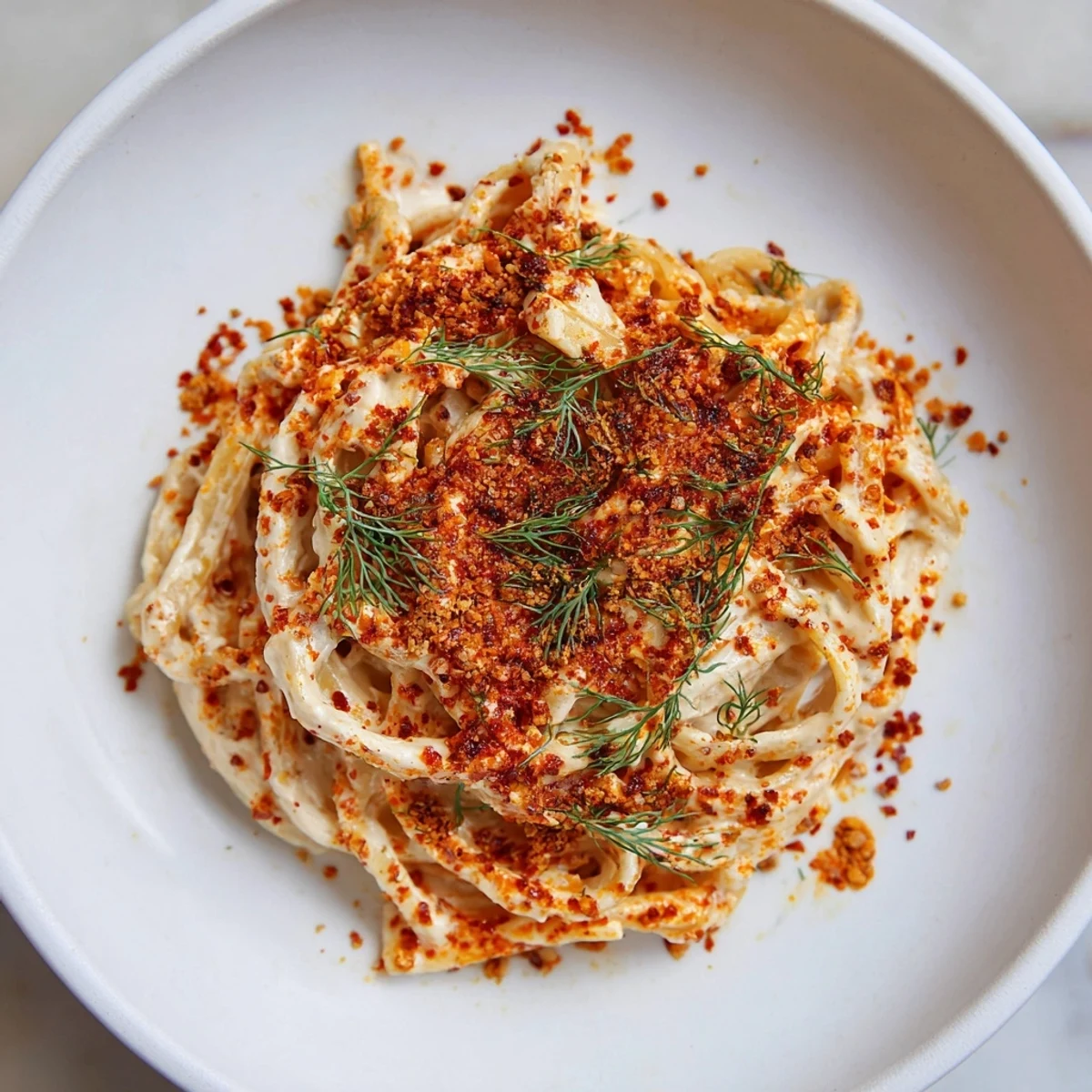 Turkish Pasta with Paprika Butter, a colorful meal, ready to enjoy with a creamy yogurt and spicy butter drizzle.