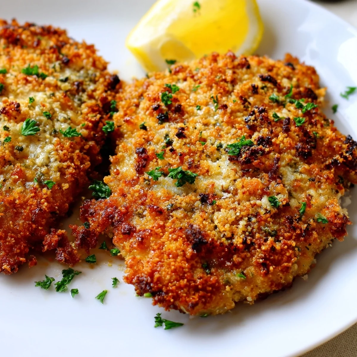 Imagine the amazing aroma of these crispy, golden Parmesan chicken cutlets, perfectly baked.