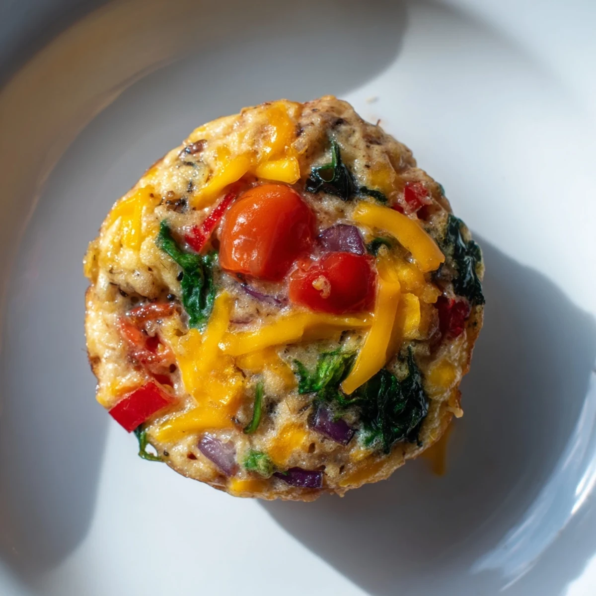 Savory Veggie Egg Muffins bursting with colorful vegetables, a quick and protein-packed breakfast treat.