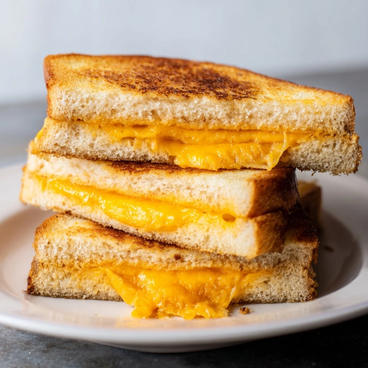 Crispy golden air fryer grilled cheese, with melted cheddar, perfect for a quick lunch.