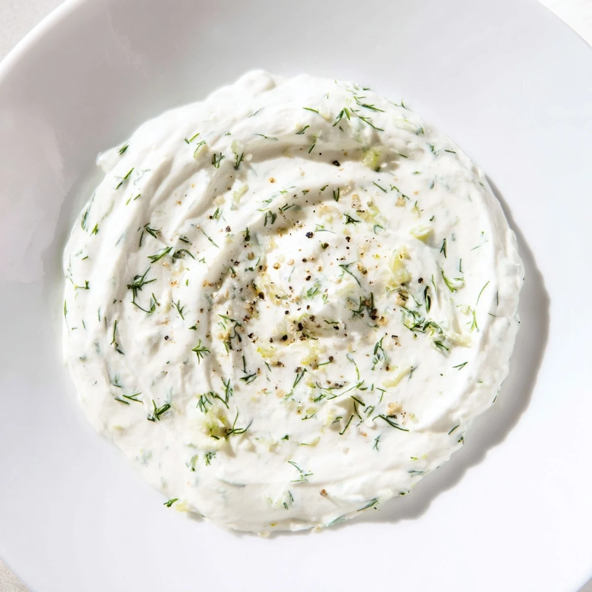 Close up shot of Greek Yogurt Herb Dip, a light and flavorful appetizer, is ideal as a dip.