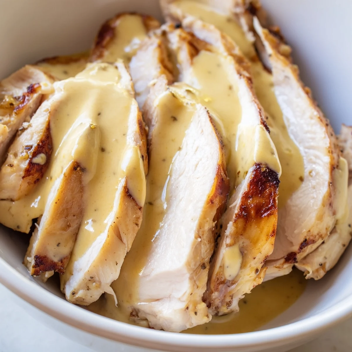 Juicy roasted chicken, crispy chickpeas, and fresh greens sit on hearty farro in this vibrant Lemon Tahini Chicken Power Bowl.