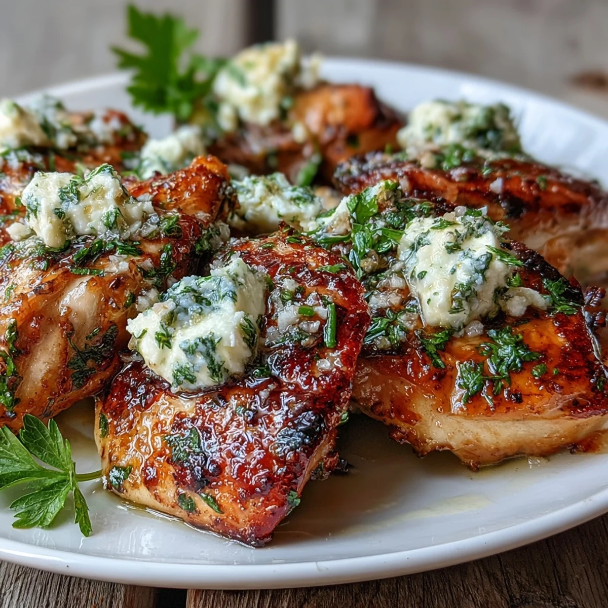 Tender Greek Chicken with Lemon and Feta served with rice and a fresh salad.