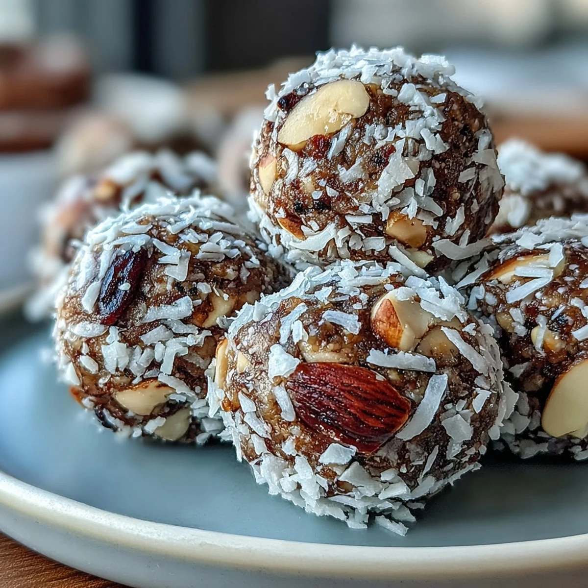 Fifteen-minute no-bake Hojicha Energy Balls with Medjool dates and cashews, finished with cacao nibs for an energizing treat.