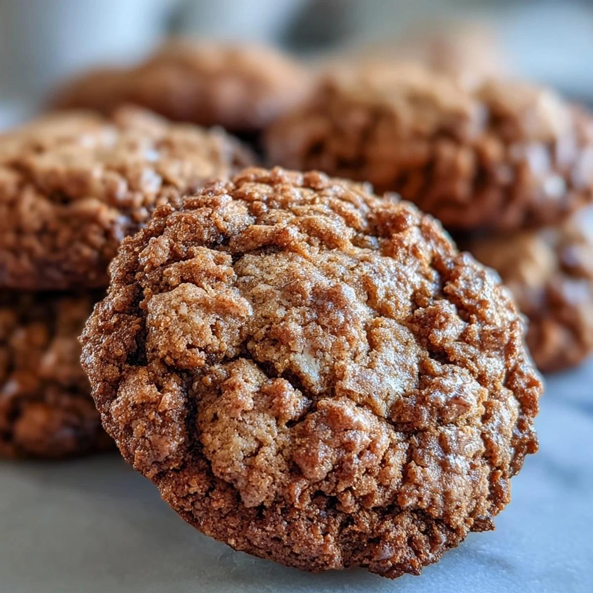 Freshly baked Hojicha Cookies with golden edges rest on a wire cooling rack, emitting warm smoky aromas from the roasted green tea. 