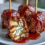 Bite-sized candy-coated apples on toothpicks, a festive and colorful treat perfect for parties and fall gatherings.