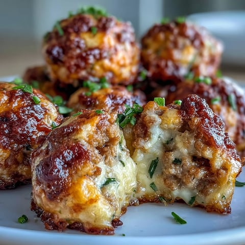 Golden brown Rotel Sausage Balls fresh from the oven, served on a rustic platter with a side of spicy ranch dip for dipping.