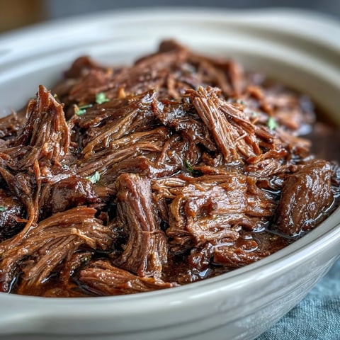 Tender shredded Slow Cooker Mississippi-Style Ranch Beef piled high on a toasted hoagie roll with melted provolone and a pepperoncini on top.