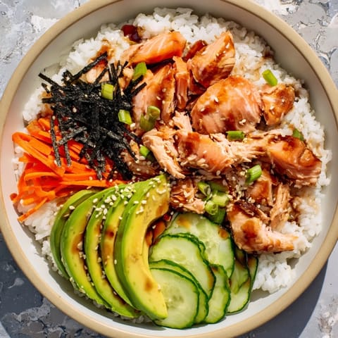 Japanese Style Salmon Chicken Bowl