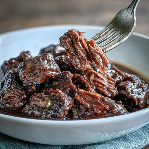 Savory Slow Cooker Mississippi-Style Ranch Beef piled high on a toasted sandwich roll with melted provolone. 
