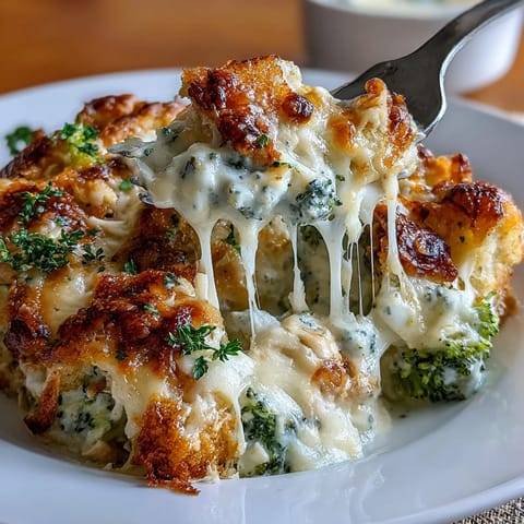 A golden, bubbly casserole loaded with creamy chicken, broccoli, and melted cheese—perfect for keto comfort food.