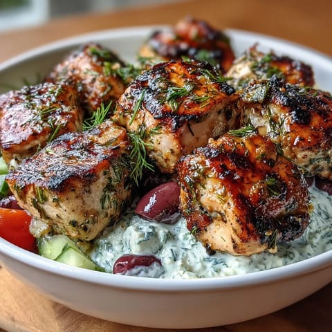 Light Greek Chicken Souvlaki Bowls