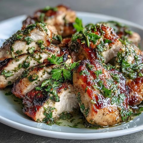 Vibrant Chimichurri Grilled Chicken Bowl with garlic sauce, fresh greens, and roasted vegetables.  