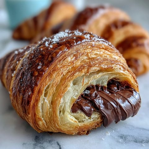 Flaky Sourdough Croissants Chocolate