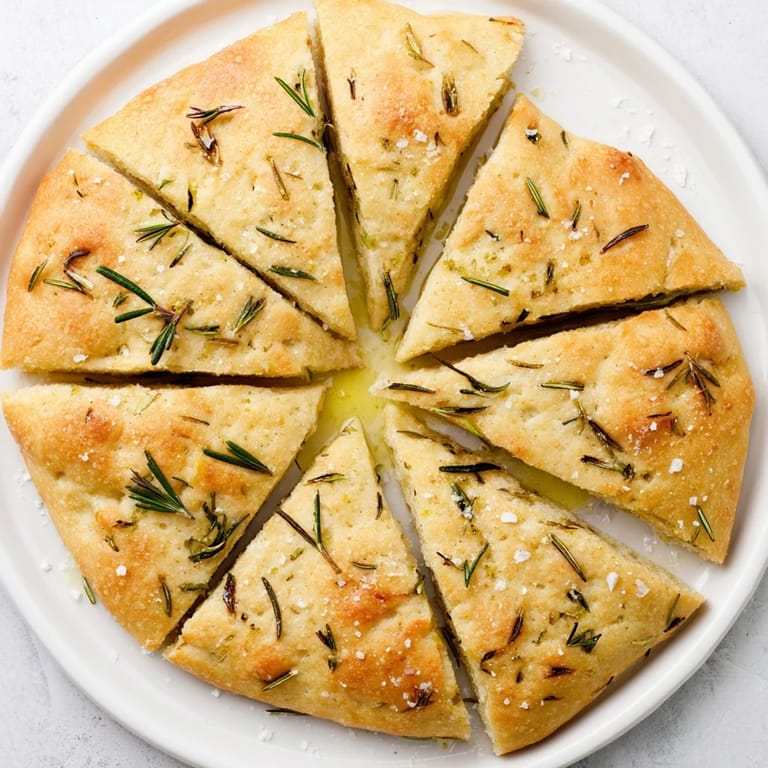A warm, rustic image of freshly baked Yeast-Free Garlic and Rosemary Bannock Bread, perfect with hearty soups.