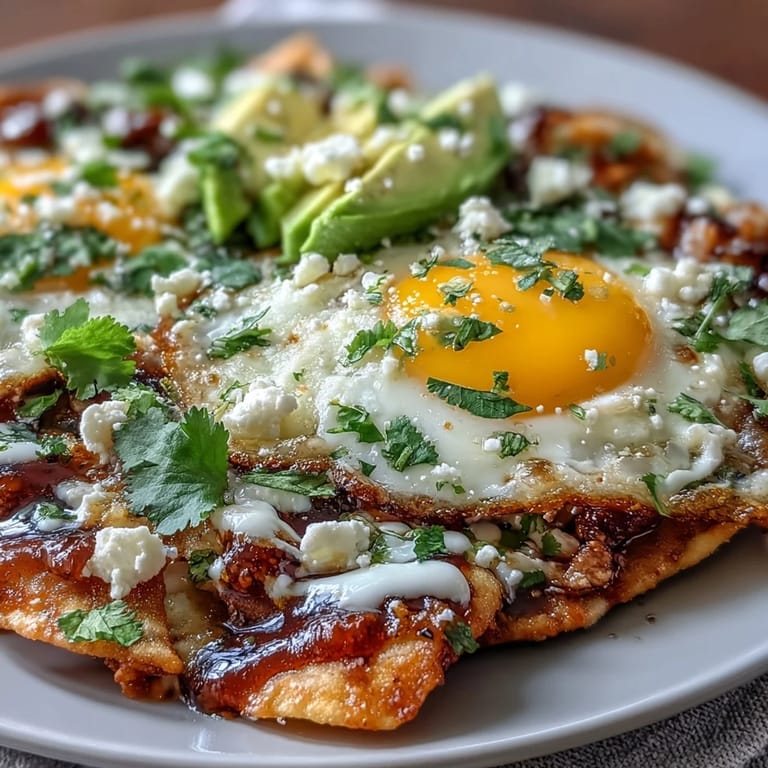Serve homemade chilaquiles hot from the skillet, garnished with jalapeños and crema, perfect for a savory breakfast.