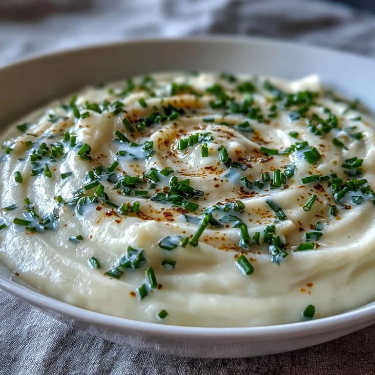 Velvety Creamy Celery Root Bisque served warm with a crusty bread slice alongside a glass of white wine.