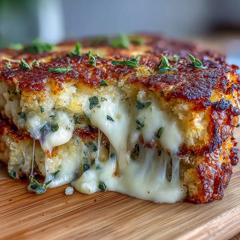 Crispy cauliflower bread slices are pan-grilled with butter for a savory, comforting aroma.