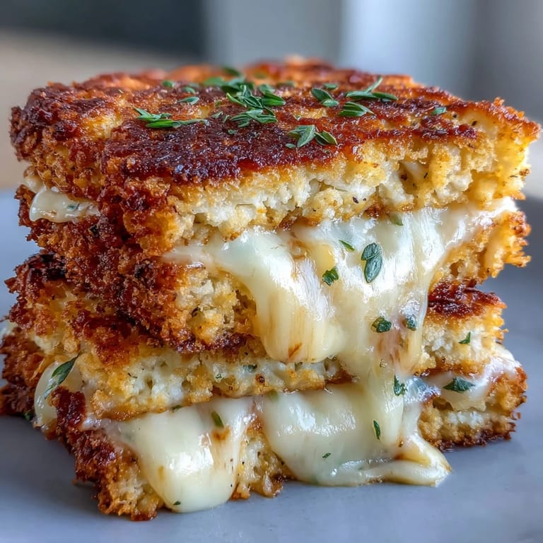 Crispy cauliflower bread slices are pan-grilled with butter for a savory, comforting aroma.