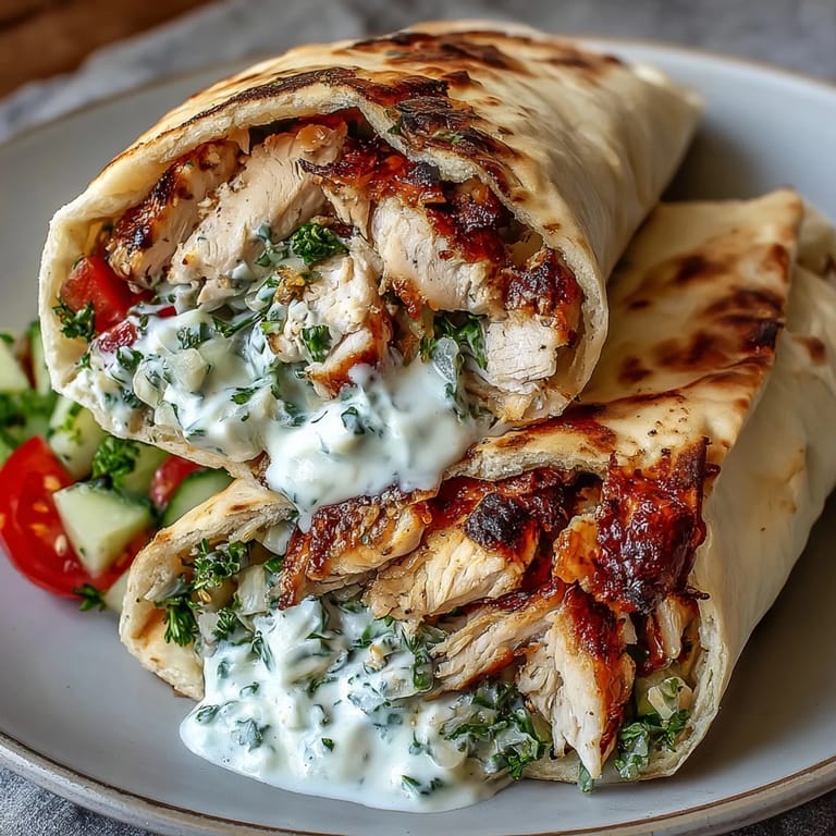 Light Greek Chicken Pita Pockets served with extra lemon wedges and a refreshing salad side.