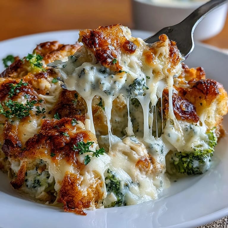 A golden, bubbly casserole loaded with creamy chicken, broccoli, and melted cheese—perfect for keto comfort food.