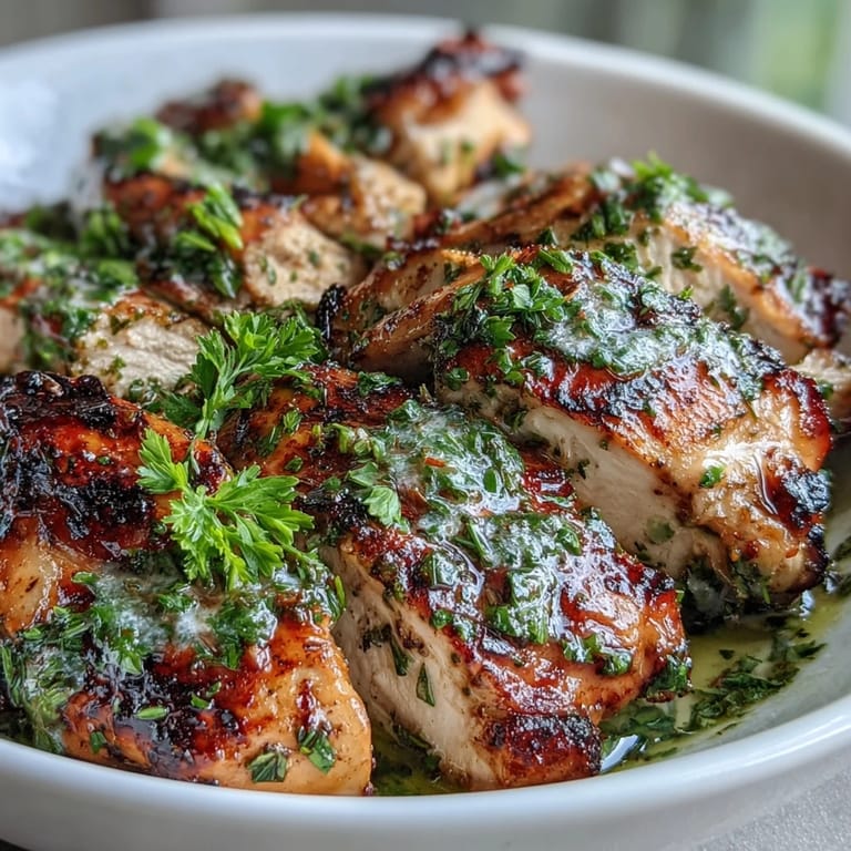 Wholesome grilled chicken bowl with zesty chimichurri, creamy garlic sauce, and colorful sautéed greens.  