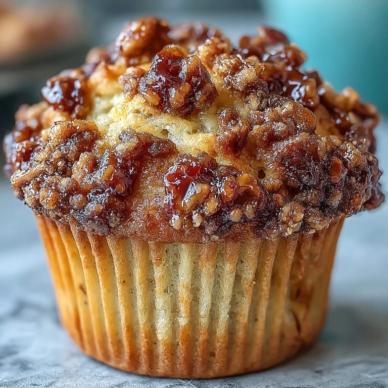 Tasty sourdough banana muffins baked golden brown and finished with a sweet, crumbly cinnamon streusel for breakfast or snacking.