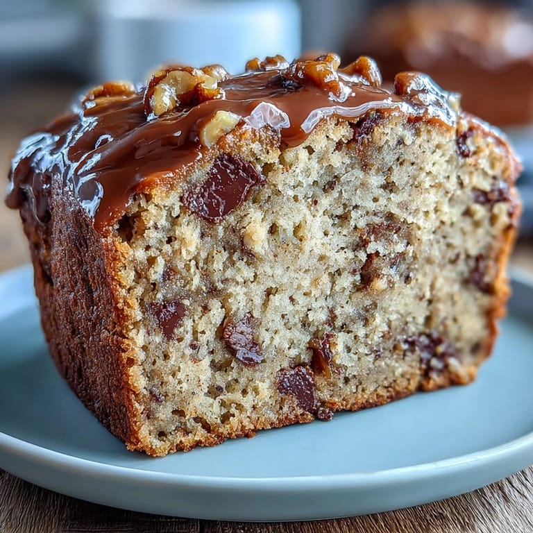 Nutritious banana bread made with Greek yogurt and protein powder, served warm with fresh berries and a dollop of yogurt.
