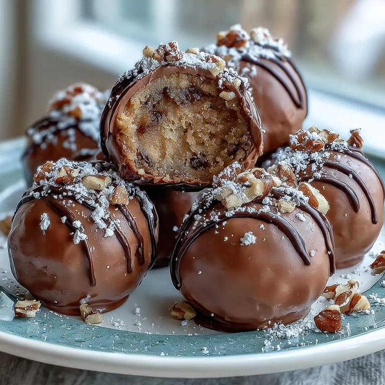 Two Kentucky Derby Bourbon Balls on a decorative plate.