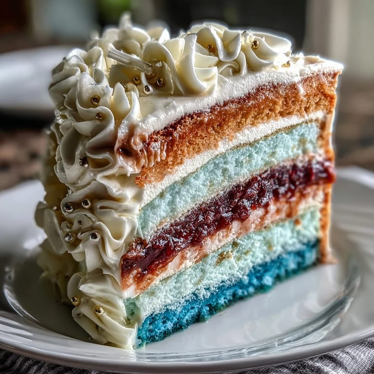 A festive High School Graduation Ombre Layer Cake featuring graduated blue and gold layers, ideal for honoring graduates with a stunning centerpiece.