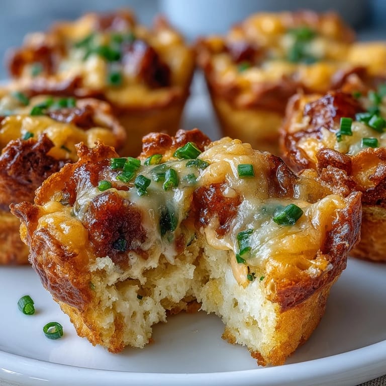 Bite-sized corn dog muffins, fluffy and baked with hot dog pieces inside.